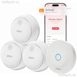 Imou chytrý detektor kouře ZSM1 kit3, alarm + 3x d