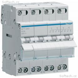 Solarmi HAGER SFT440 4P 40A, přepínač sítí, skupin