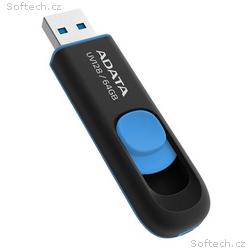 ADATA DashDrive UV128 64GB, USB 3.1, černo-modrá