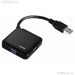 HAMA USB HUB, 4 porty, USB 3.0, černý