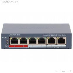 Hikvision DS-3E1106P-EI, M - Smart switch 4x 100TX