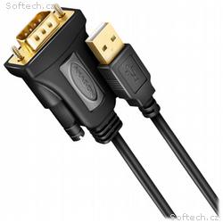 AXAGON aktivní převodník z USB-A (2.0) na RS-232, 