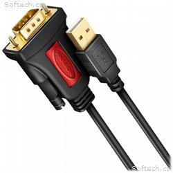 AXAGON aktivní převodník z USB-A (2.0) na RS-232, 