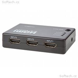 NEDIS HDMI přepínač, 3x HDMI vstup, 1x HDMI výstup