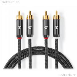 NEDIS PROFIGOLD stereo audio kabel, 2x RCA zástrčk