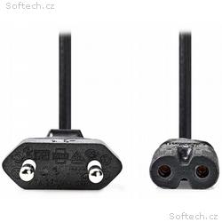 NEDIS napájecí kabel pro adaptéry, Euro zástrčka -