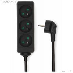 NEDIS napájecí prodlužovací zásuvka, úhlová, 3x zá