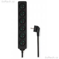 NEDIS napájecí prodlužovací zásuvka, úhlová, 6x zá