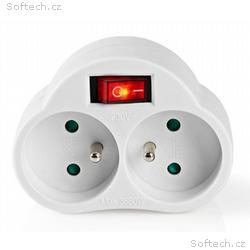 NEDIS síťový rozbočovač, 2x zásuvka typu E (s kolí