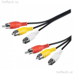 PremiumCord Kabel 3x CINCH-3x CINCH M, M 2m