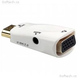 PremiumCord konvertor HDMI na VGA + audio, bílý