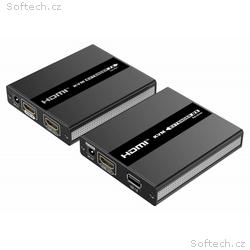 PremiumCord HDMI KVM extender s USB na 60m přes je