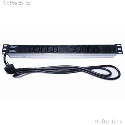 PremiumCord Panel napájecí do 19" racku 1U, 10xIEC