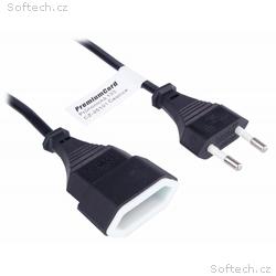 PremiumCord Kabel síťový prodlužovací dvojvidlice 
