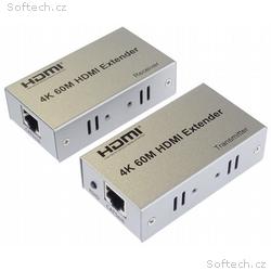 PremiumCord 4K HDMI extender na 60m přes jeden kab