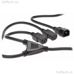 PremiumCord Kabel síťový 230V, Y-kabel prodlužovac