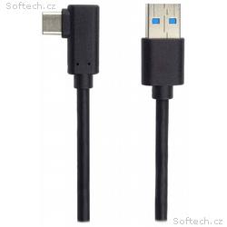 PremiumCord Kabel USB typ C, M zahnutý konektor 90