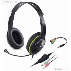 GENIUS headset HS-400A, 2x 3,5 jack, redukce na si