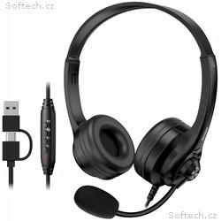 GENIUS headset HS-235U USB-C, USB + Copilot