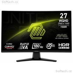 MSI MAG, 274CQF, 27", VA, QHD, 180Hz, 0,5ms, Černá