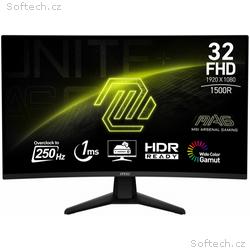 MSI MAG, 32C6X, 31,5", VA, FHD, 250Hz, 1ms, Černá,