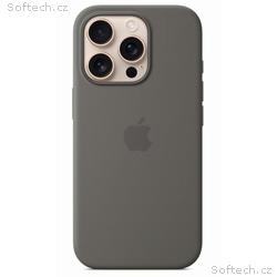 iPhone 16 Pro Silicone Case with MS - Stone Gray