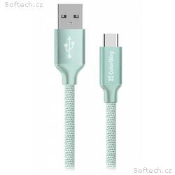 Colorway Datový Kabel USB, USB-C, 2.4A, 2m, Mint