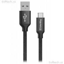 Colorway Datový Kabel USB, USB-C, 2.4A, 2m, Černý
