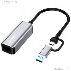 Colorway Adaptér USB-C nebo USB-A na RJ45, 18cm