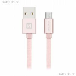 Swissten Datový Kabel Textile Usb, Micro Usb 0,2 M