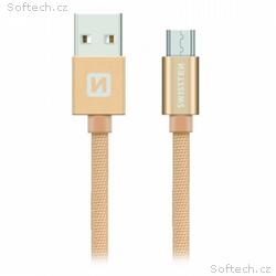 Swissten Datový Kabel Textile Usb, Micro Usb 1,2 M