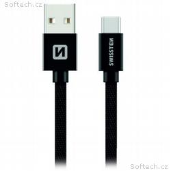 Swissten Datový Kabel Textile Usb, Usb-C 1,2 M Čer