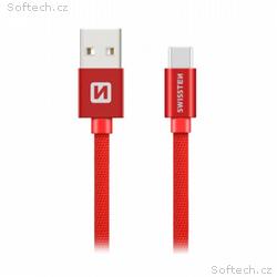 Swissten Datový Kabel Textile Usb, Usb-C 3,0 M Čer