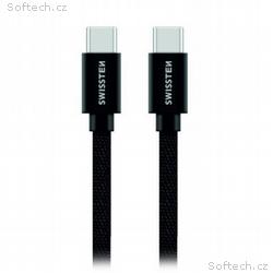 Swissten Datový Kabel Textile USB-C, USB-C 1,2 M Č
