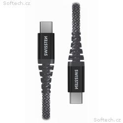 Swissten Datový kabel KEVLAR USB-C, USB-C 1,5 M, 6