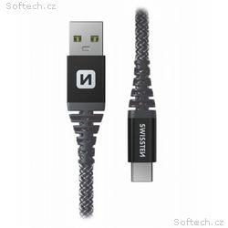 Swissten Datový kabel KEVLAR USB, USB-C 1,5 M ANTR