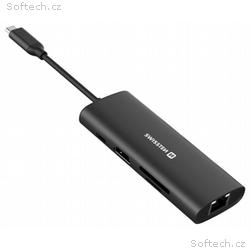 SWISSTEN USB-C HUB 8-IN-1 (USB-C 100W, HDMI 4K, LA