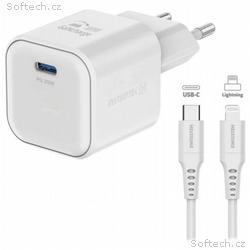 SWISSTEN SÍŤOVÝ ADAPTÉR GaN 1x USB-C 20W POWER DEL