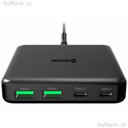 Swissten mini desktop adaptér gan 2x usb-c + 2xusb