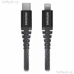 Swissten datový kabel kevlar usb-c, lightning 1,5 
