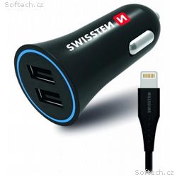 SWISSTEN CL ADAPTÉR 2,4A POWER 2x USB + KABEL LIGH