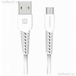 Swissten datový kabel usb, micro usb 1,0 m bílý