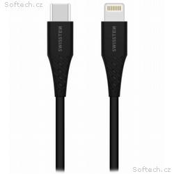 Swissten nabíjecí kabel usb-c, lightning 1,0 m čer