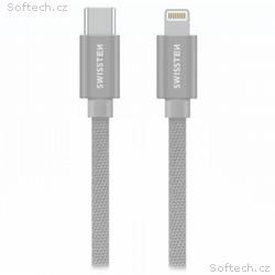 SWISSTEN DATOVÝ KABELTEXTILE USB-C, LIGHTNING 2,0 