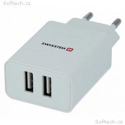 Swissten síťový adaptér smart ic 2x usb 2,1a power