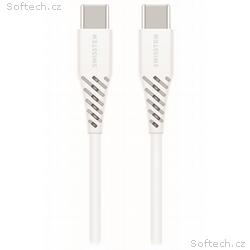 SWISSTEN DATOVÝ KABELUSB-C, USB-C BÍLÝ 1,2M (ECO B