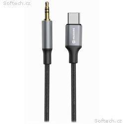 SWISSTEN AUDIO ADAPTÉRTEXTILE USB-C (samec), 3,5 m