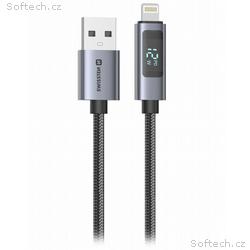 Swissten LCD kabel USB-A, lightning 1m