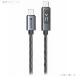 Swissten LCD kabel USB-C, USB-C 1m