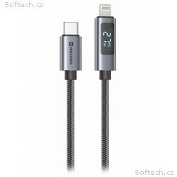 Swissten LCD kabel USB-C, lightning 1,5m